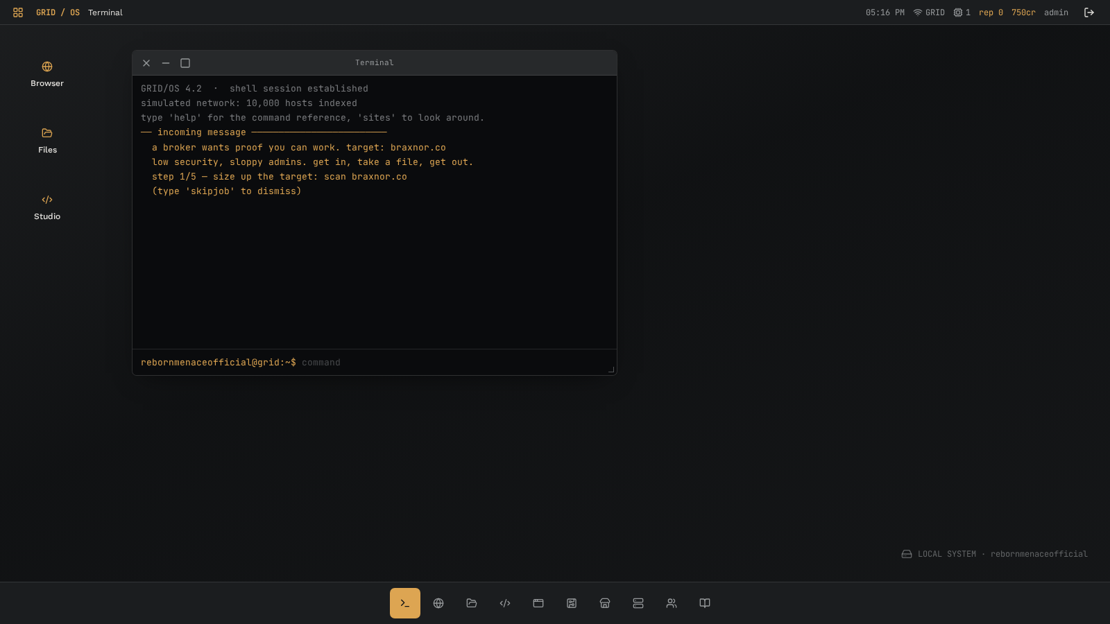WorldNet running inside GRID/OS